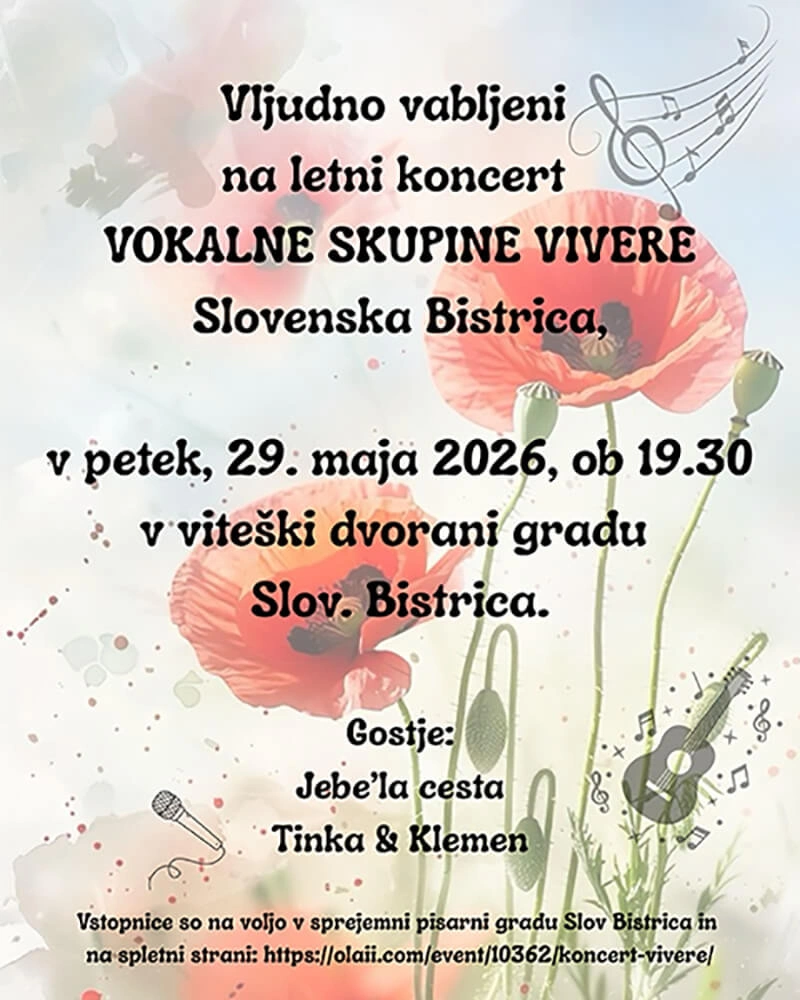 Vabilo letni koncert Vivere maj 2026